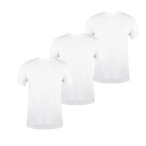 Donnay Mens Plain Crew Neck T-Shirt (Pack of 3) / White